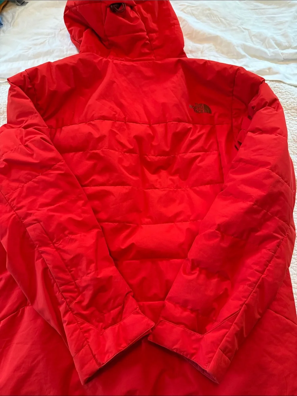 The North Face Men's Bright Red Hooded Down filled Puffer Jacket